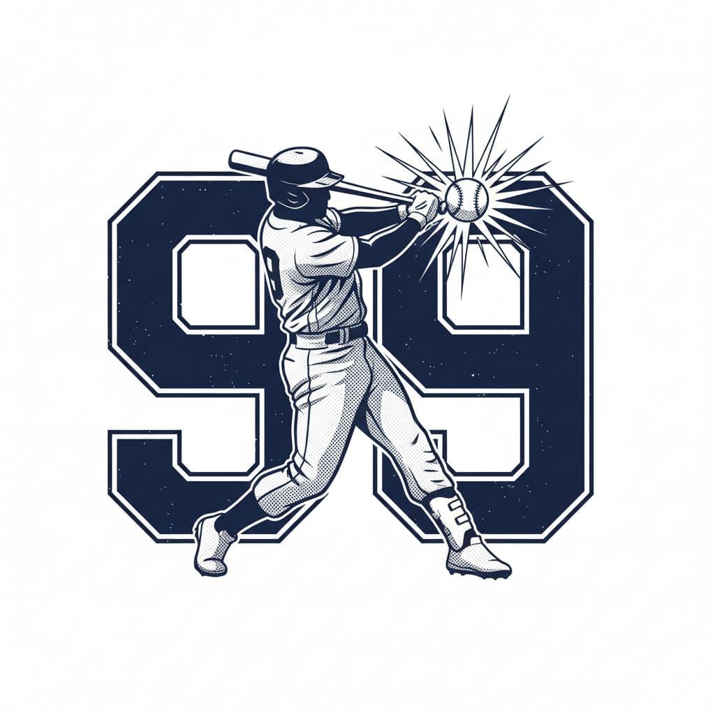 Baseball Hitter Silhouette Graphic in High-Contrast Noir Sty...