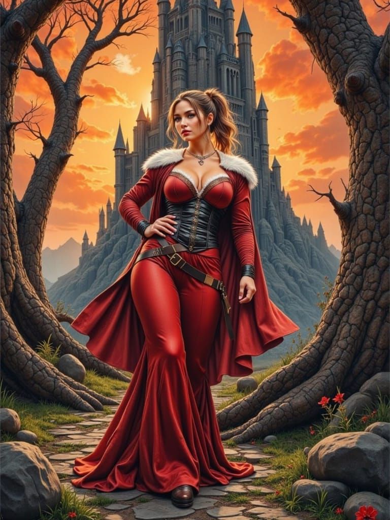 Sultry Enchantress in Velvet and Lace