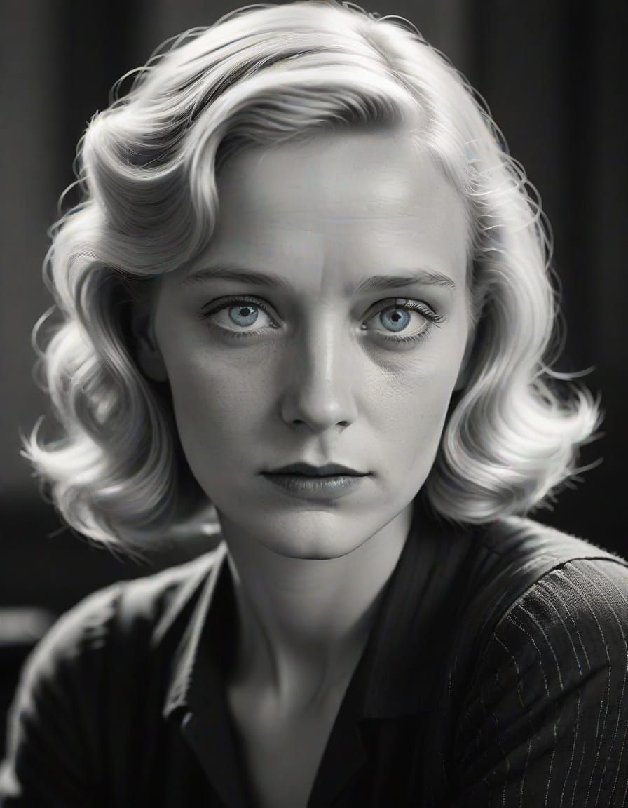 1920s Woman Portrait in Film Noir Style