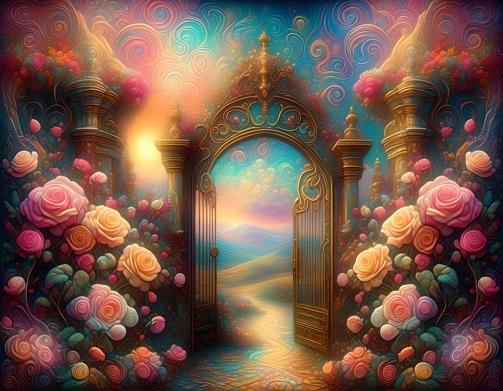 Rose Gate Between Dreams and Darkness