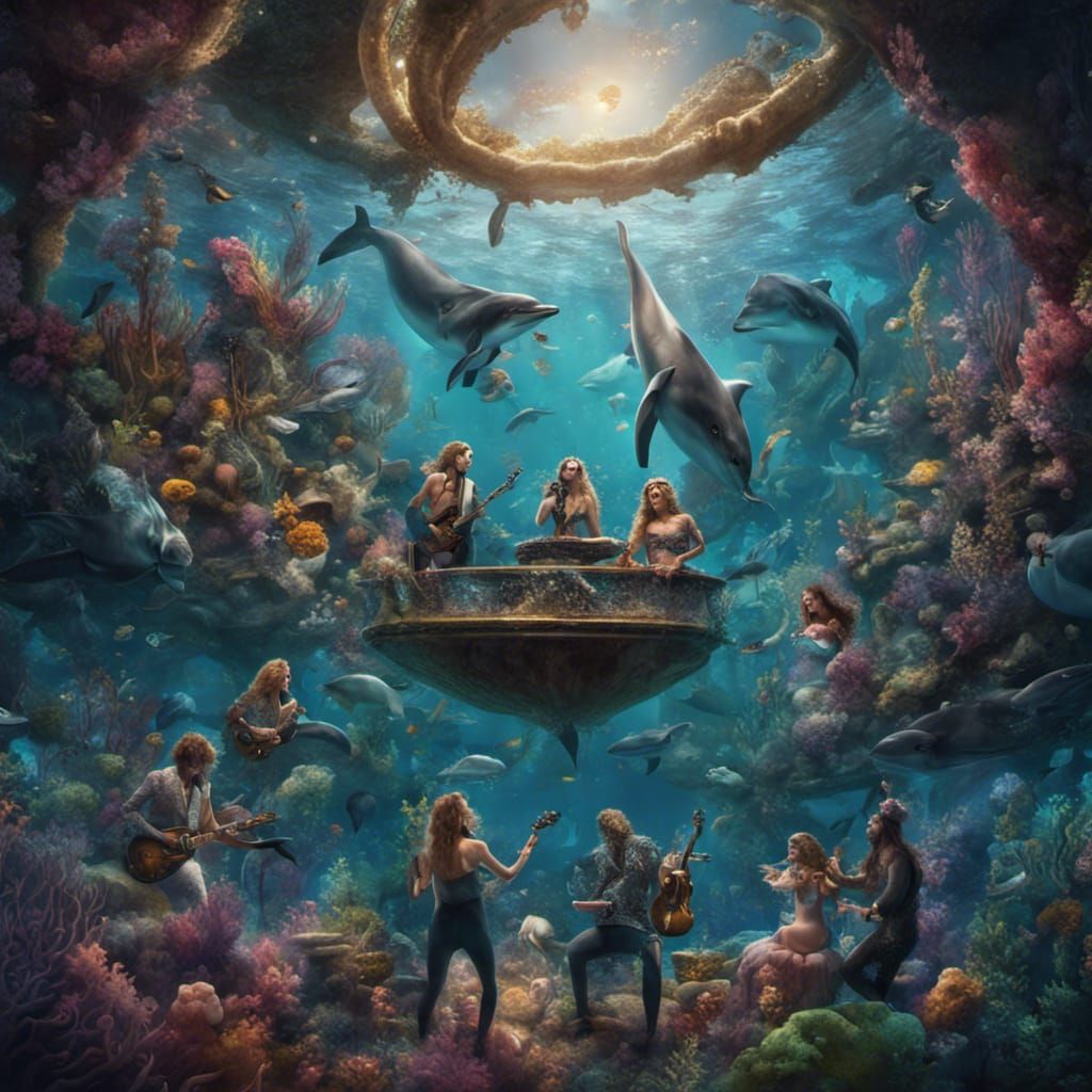 Dolphin Rock Band Plays Underwater Concert