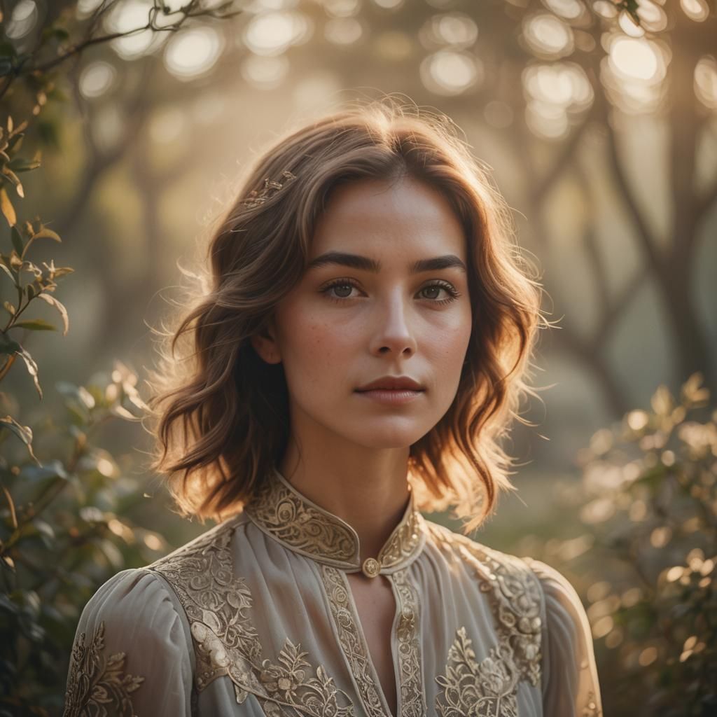 Ethereal Woman Portrait in Fantasy Realism Style