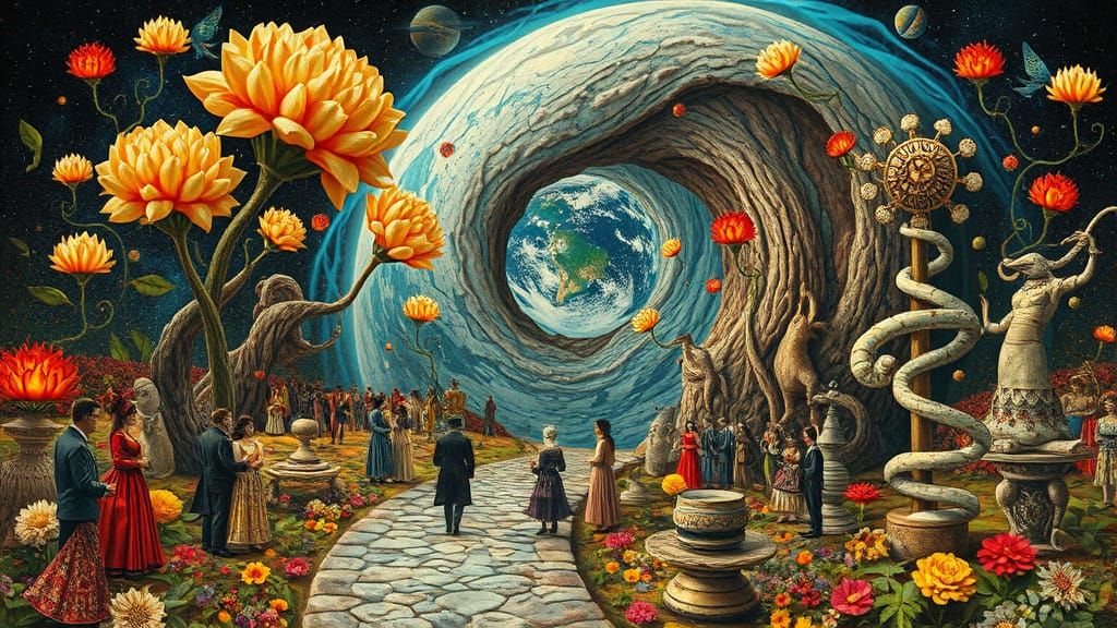 Surreal Earth Vortex Inspired by Woodroffe and Jansson