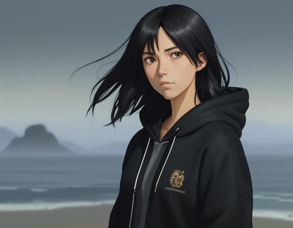 Makoto Shinkai Inspired Anime Girl in Studio Ghibli Style