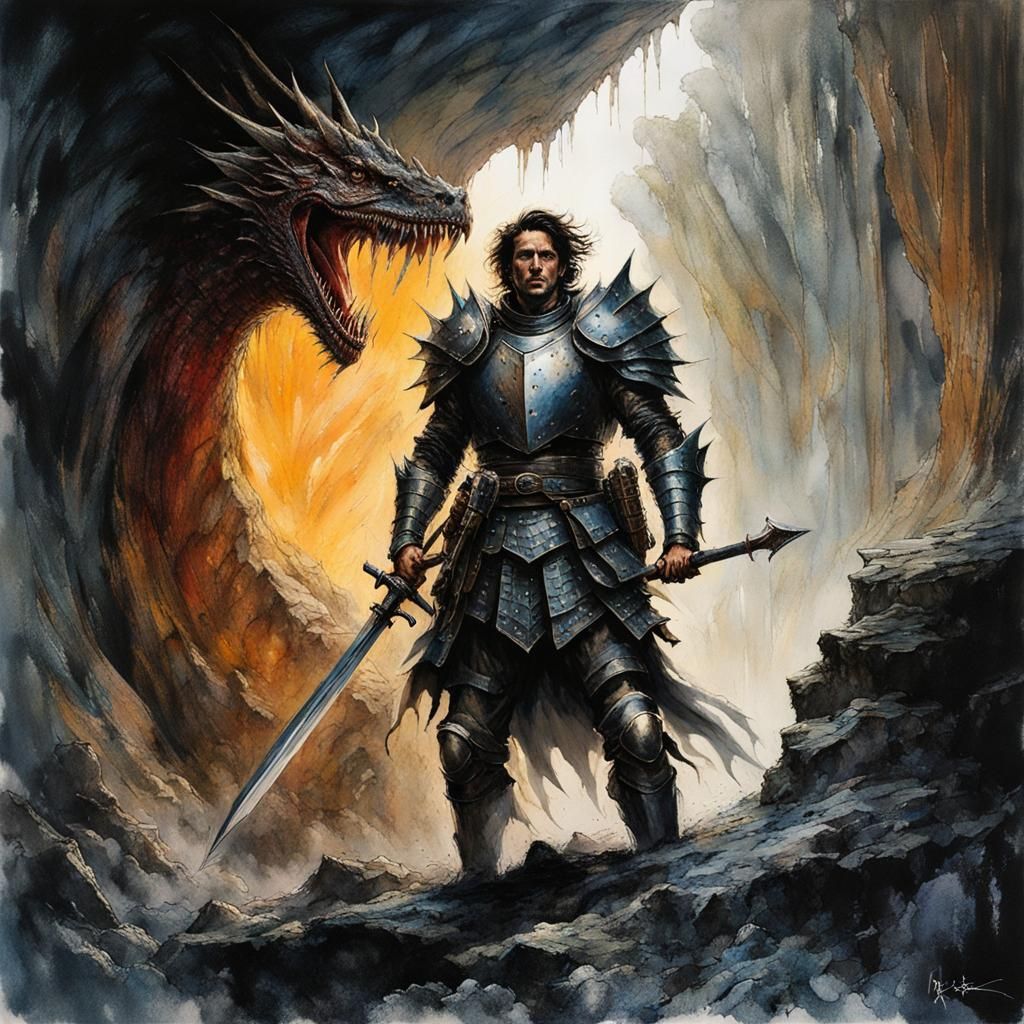 Knight and dragon