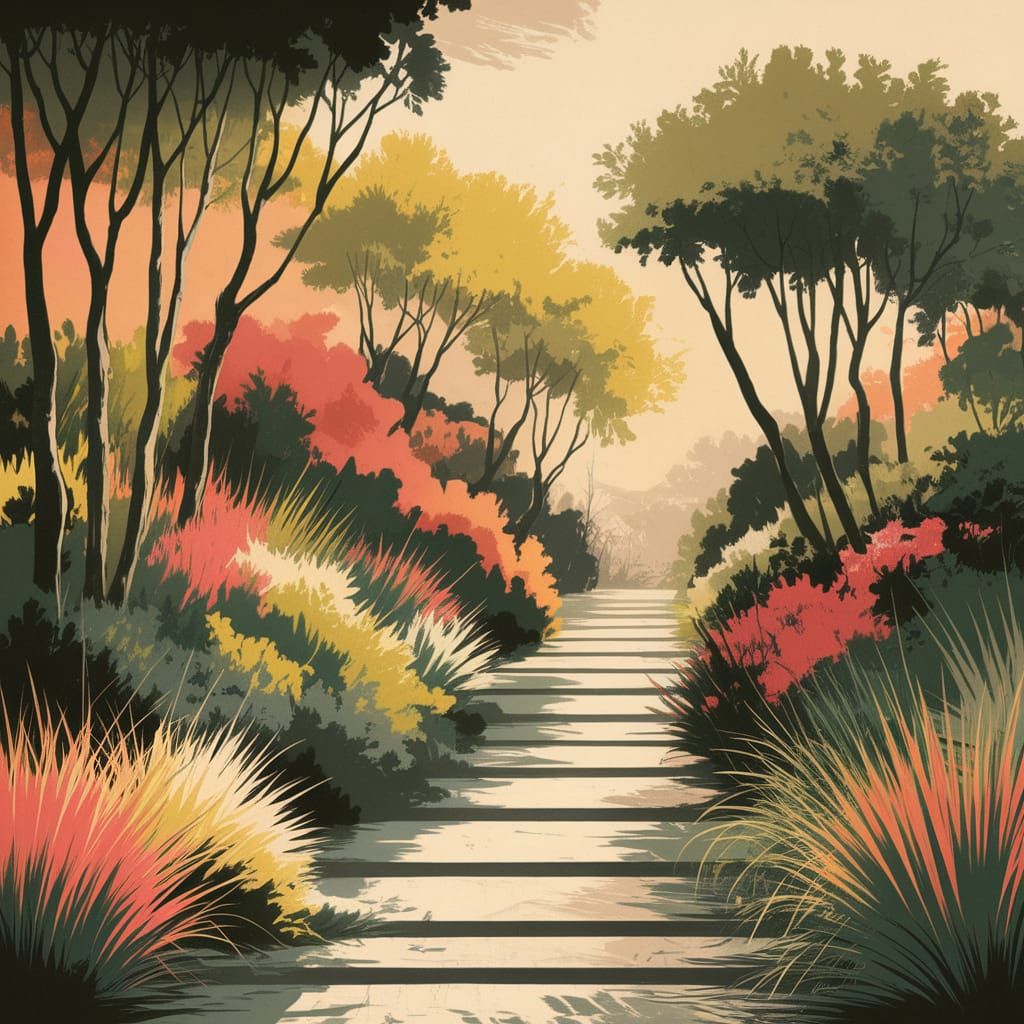 Abstract Futuristic Texture in Umber and Jade