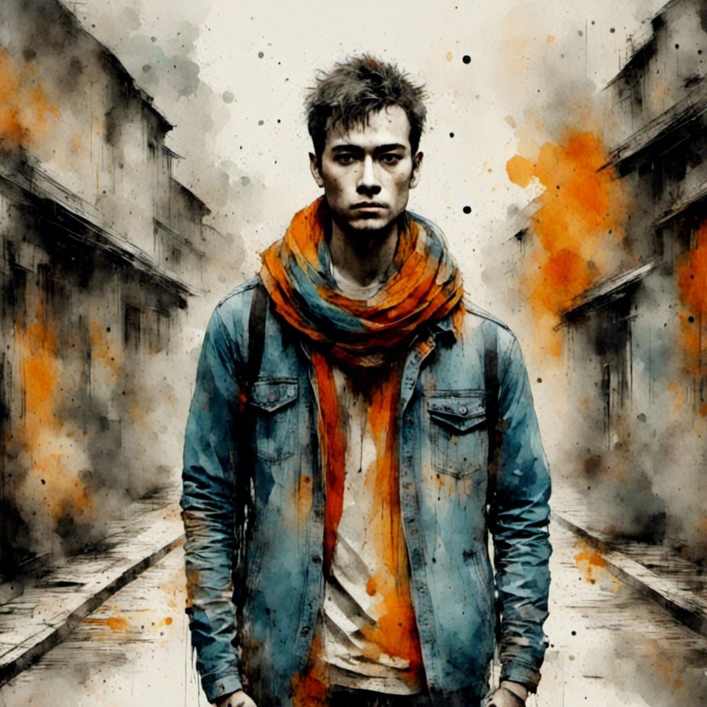 Pop Art Rebel Portrait in Japanese Style