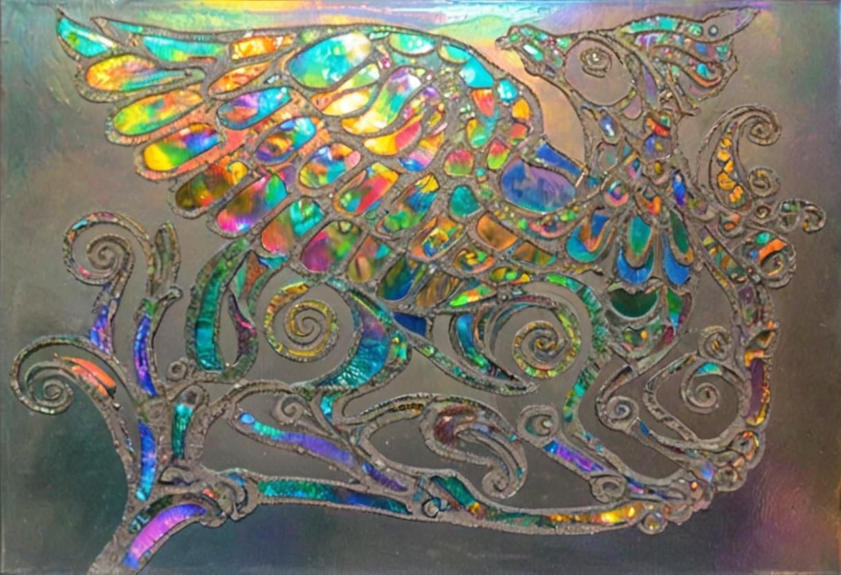 Abstract Iridescent Design with Shifting Colors