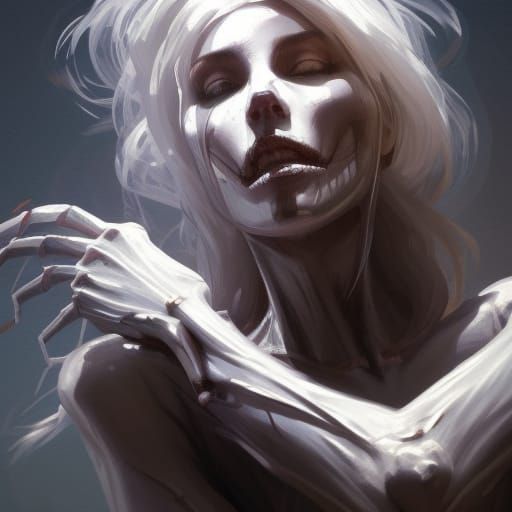 Dramatic Skeleton Portrait in Hyperdetailed Digital Art