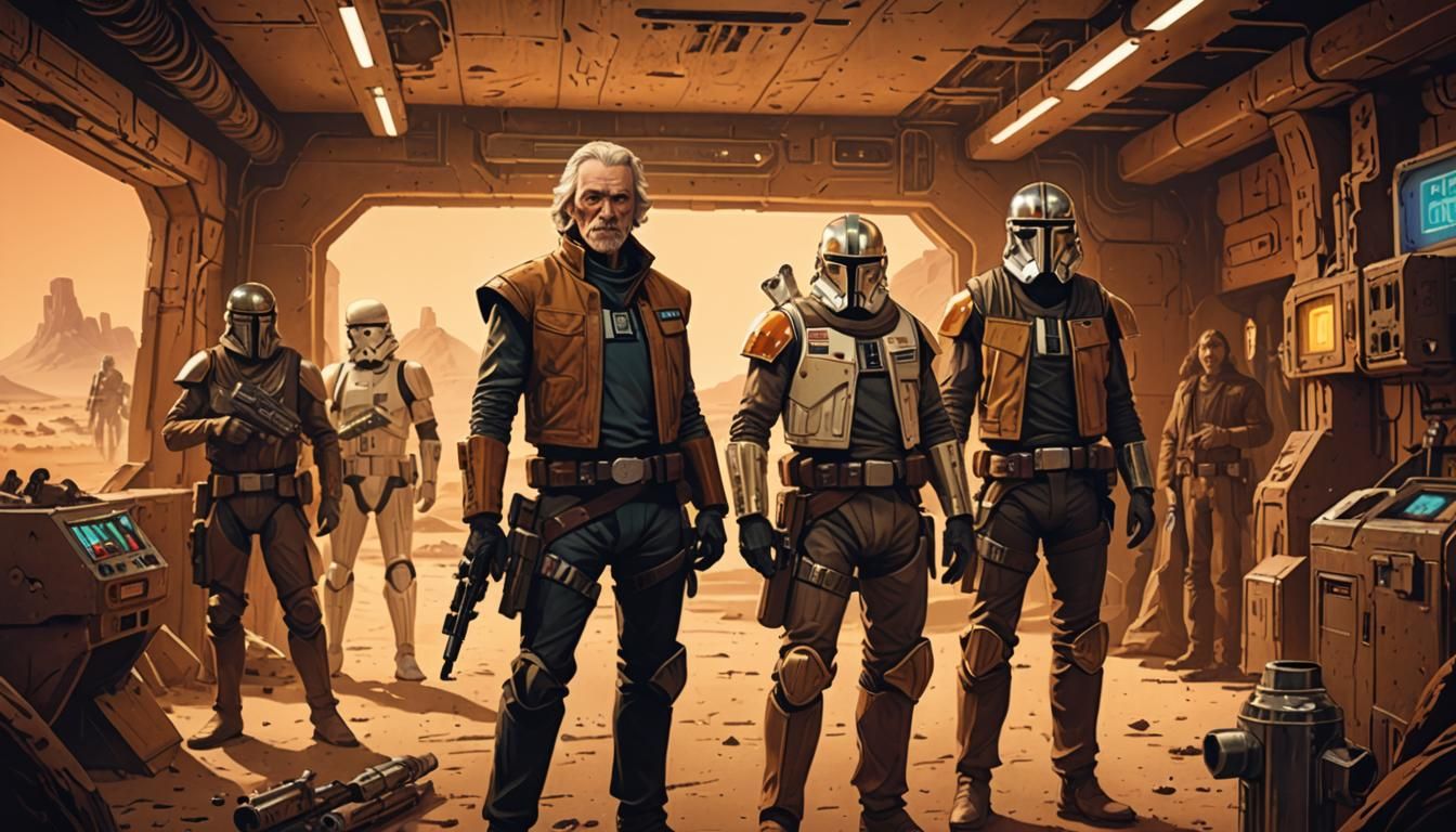 Star Wars Outlaws in Desert Cantina, Moebius Style