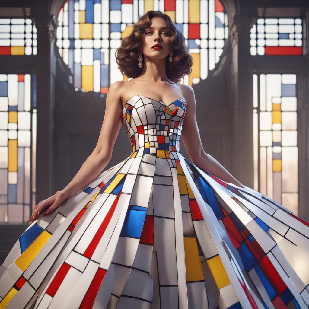 Sparkly Evening Gown Inspired by Geometric Art