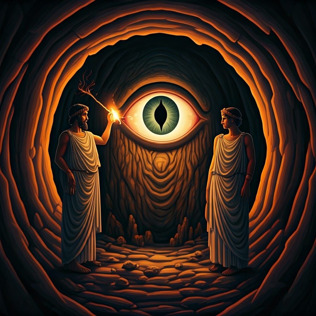 Ancient Greeks Attack Cyclops in Neo-Cubist Style