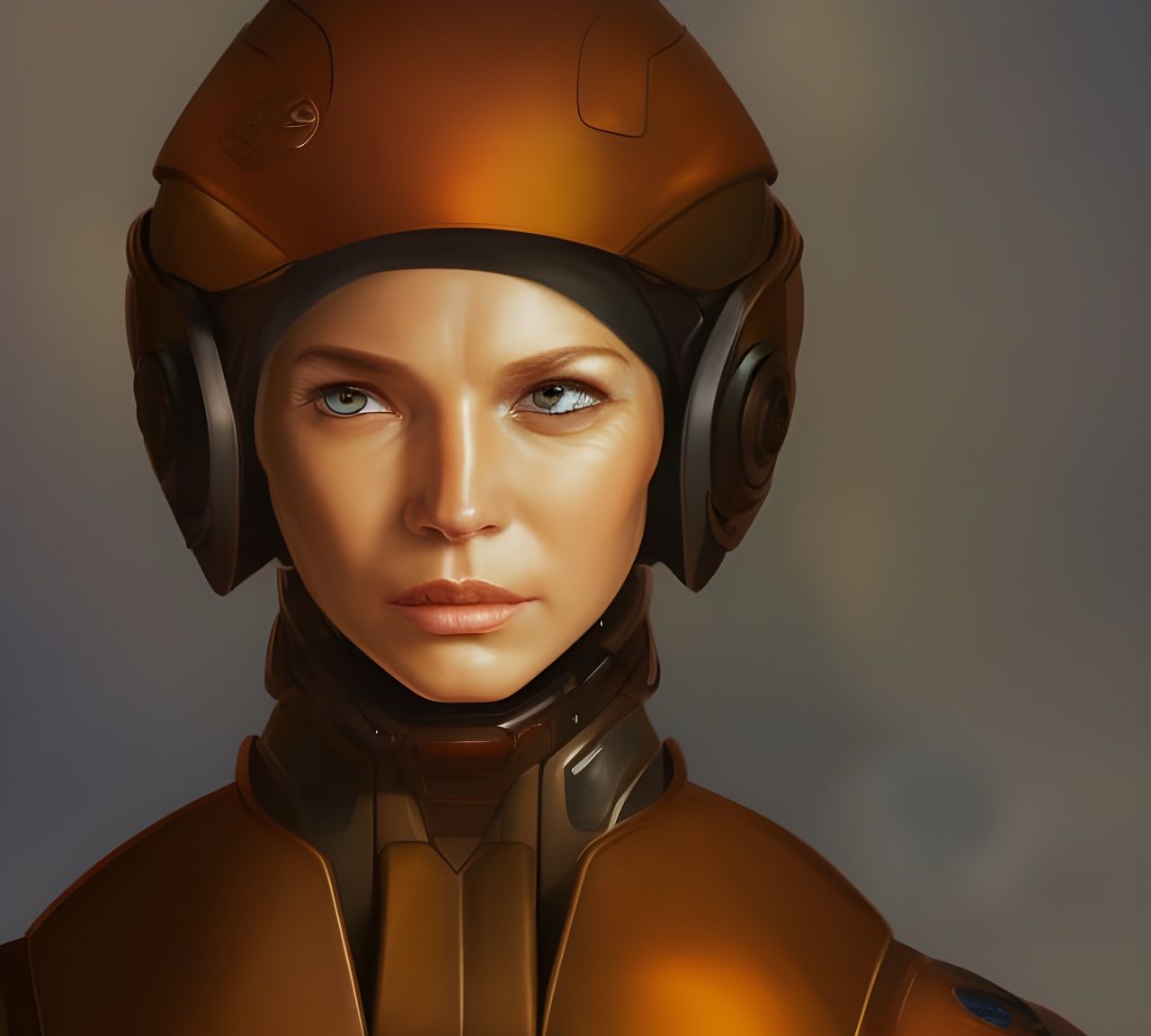 Cyber Pilot Woman: Sci-Fi Surreal Portrait