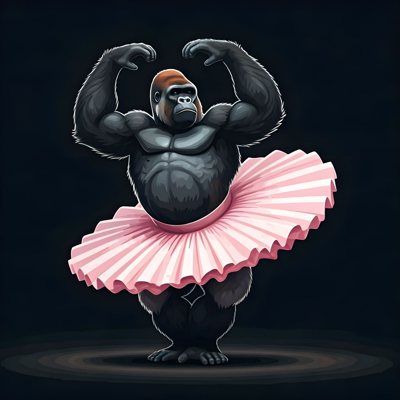 Muscular Gorilla Ballet Dancer in Pink Tutu