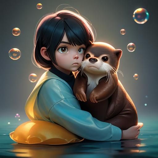 Otter Snuggle by Madam Lu