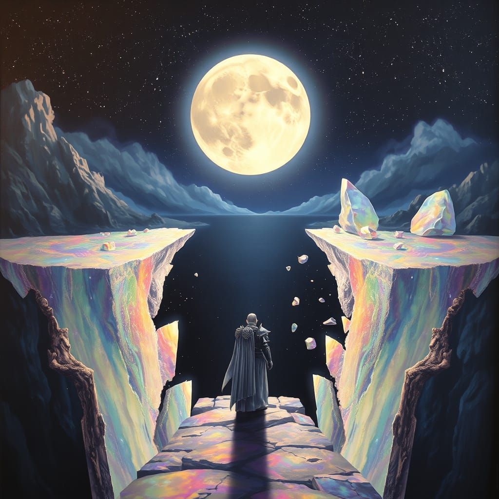 Shattered Crystal Bridge to the Moon