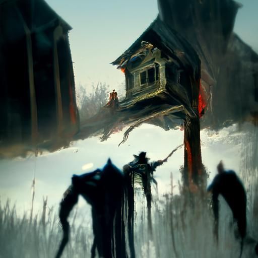 Sinister House Repetition in Dark Fantasy Style