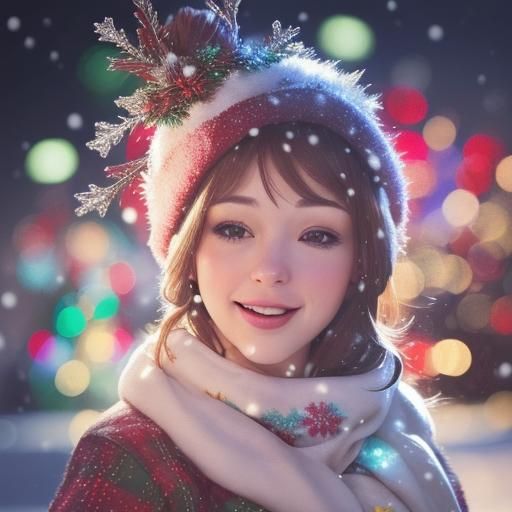 Colorful Abstract Christmas Lights with Bokeh