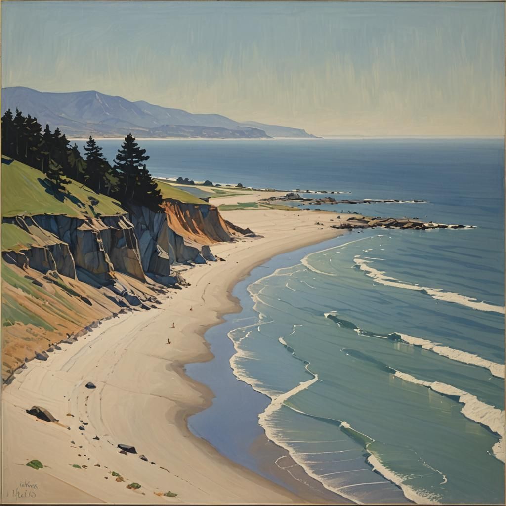 Lycanthrope on Sea Coast in New Realism Style