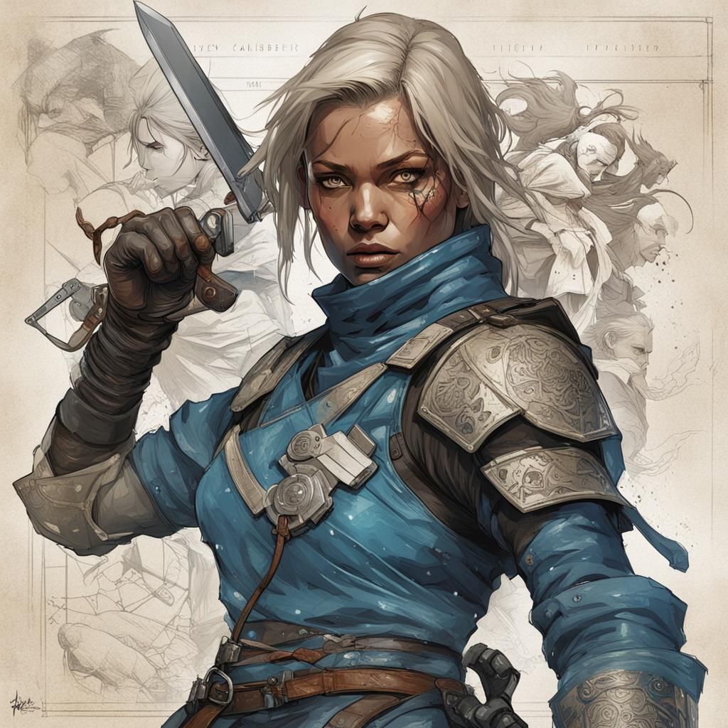 Ivey: Chain Blade Fighter in Ultrarealistic Style