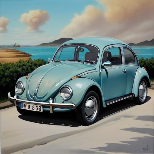 Surreal Melting Volkswagen Beetle in Dali Style
