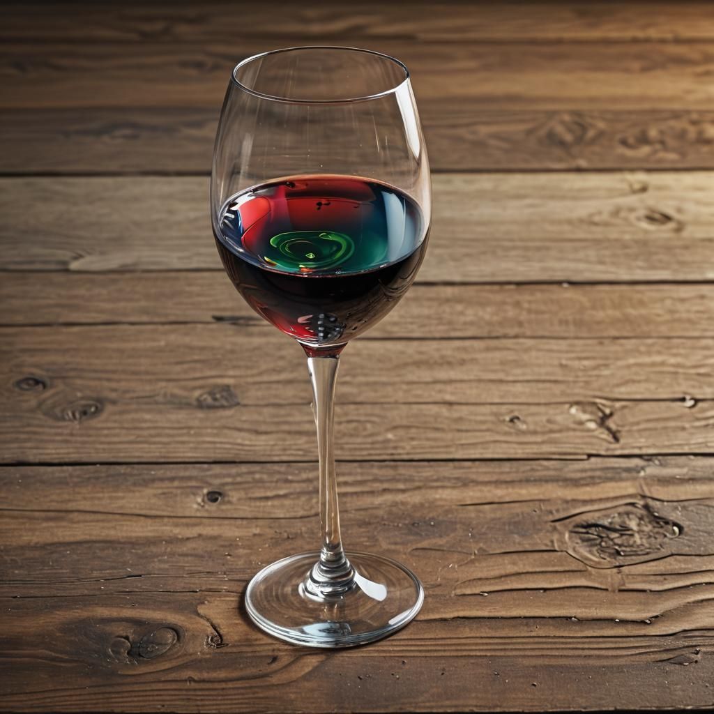 Macro Wine Glass with Red and Green Liquid