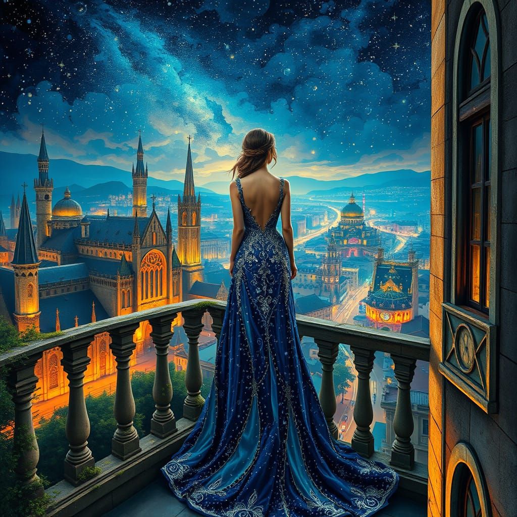 Celestial Beauty on a Starry Night