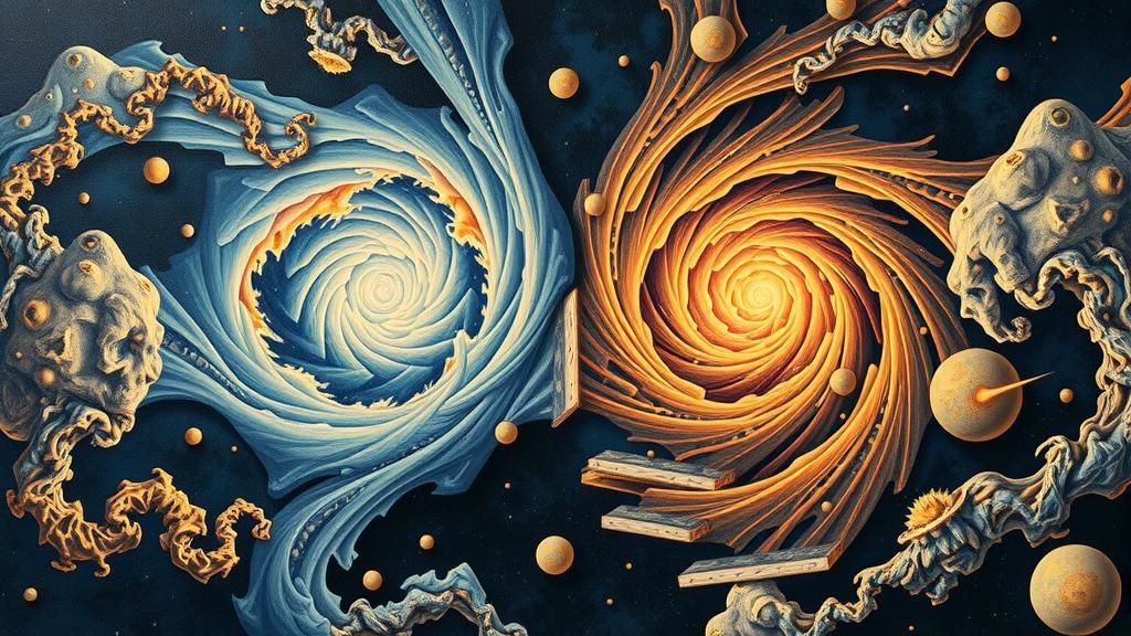 Cosmic Collision: Surreal Universes in Astral Veil