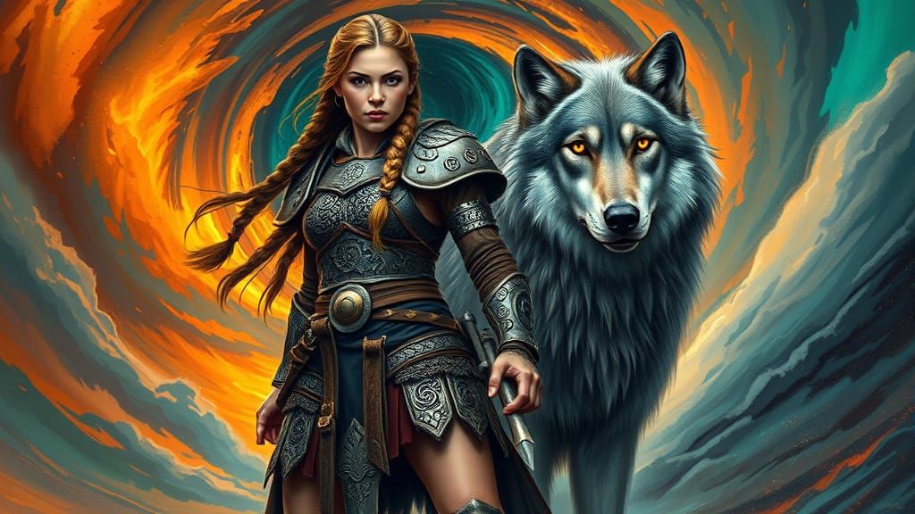 Viking Warrior Woman Embodies Strength and Loyalty in Airbru...