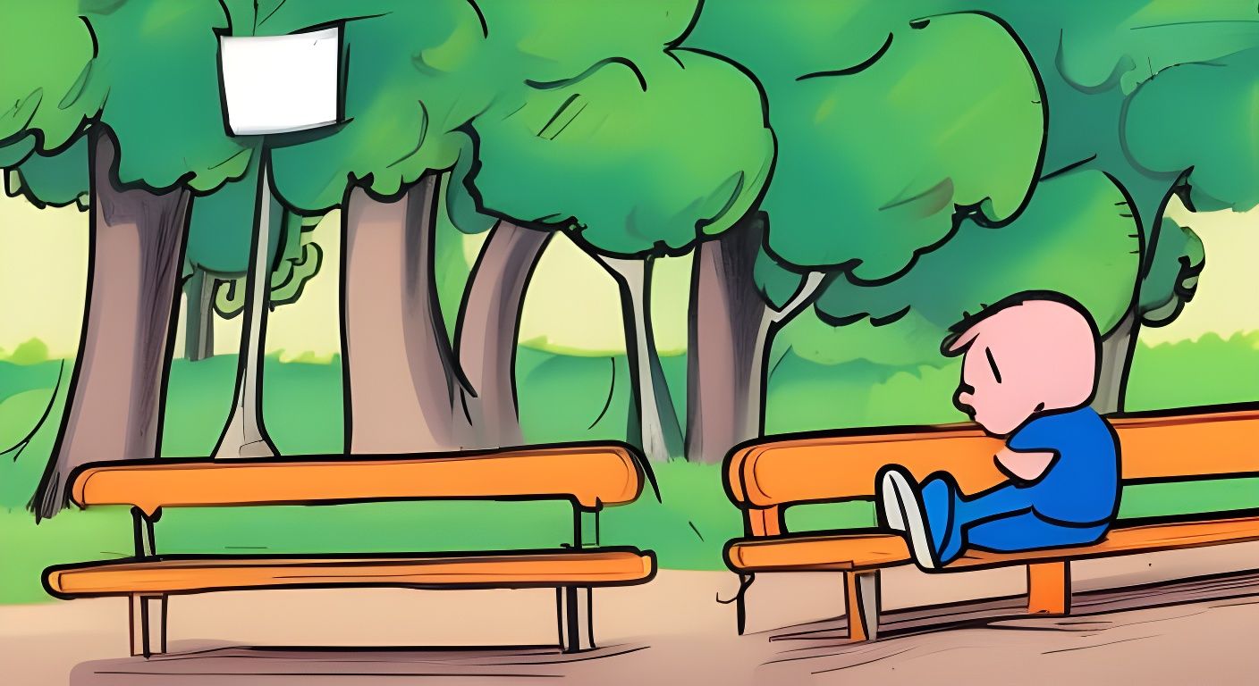 Lonely Toddler Crying in Playground: Comic Book Art