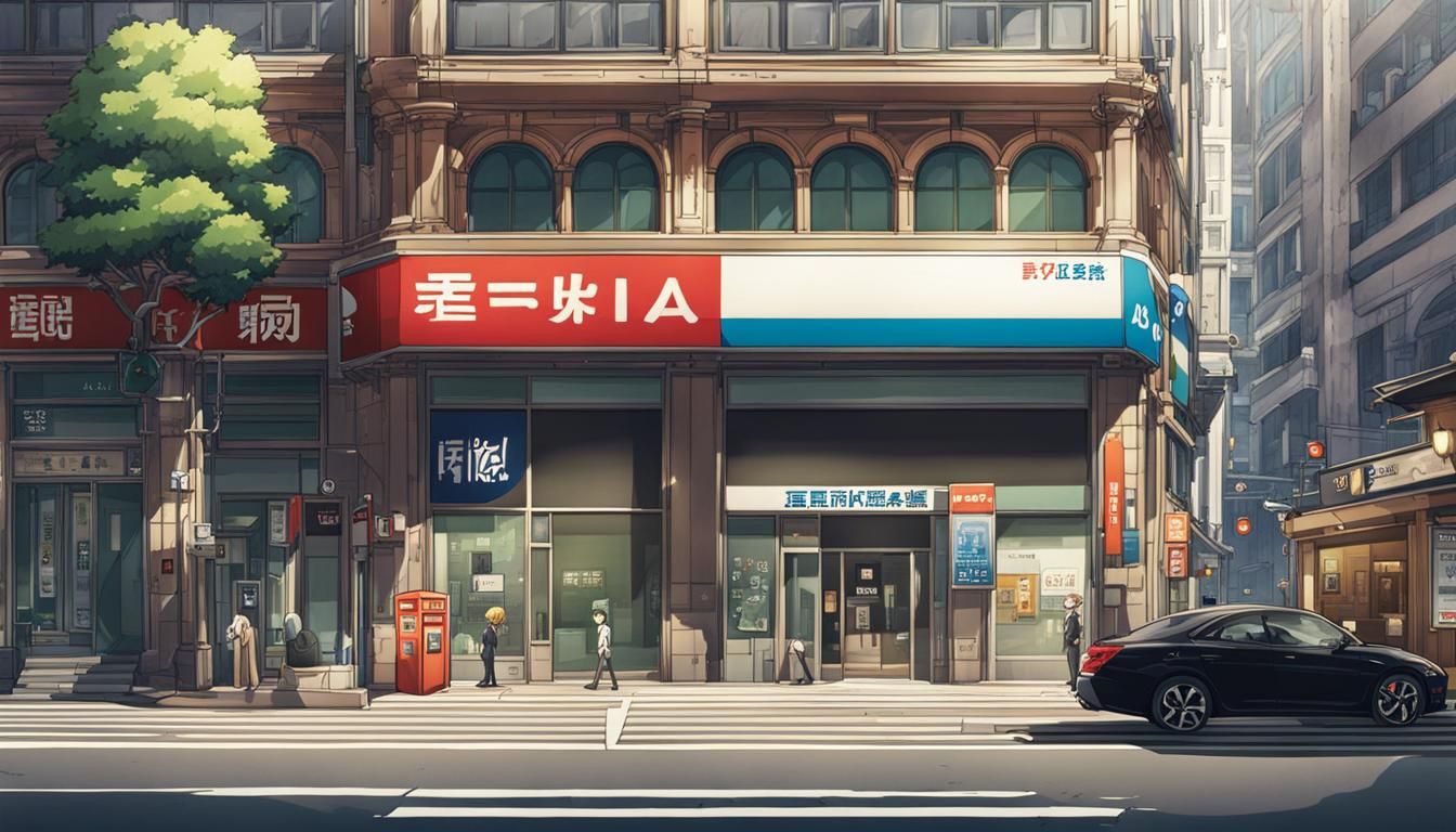 Cartoon Street Scene in Anime Style