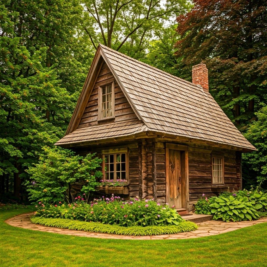 Rustic Wooden House with Storybook Charm