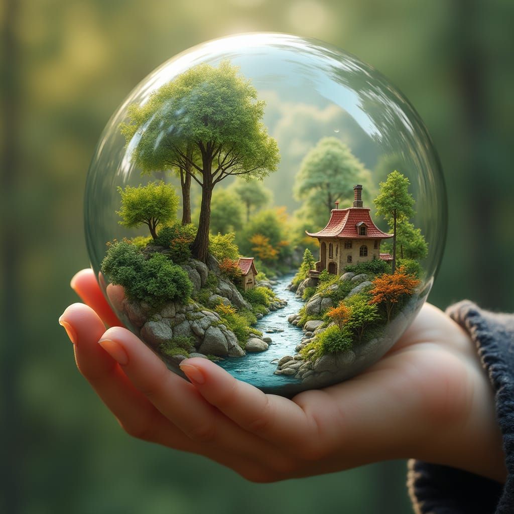 A Miniature World Inside a Glass Orb
