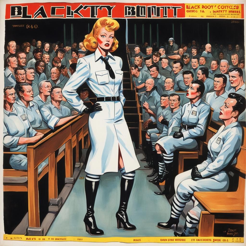 Comic Book Character as Prison Lecturer, Detailed Matte Pain...