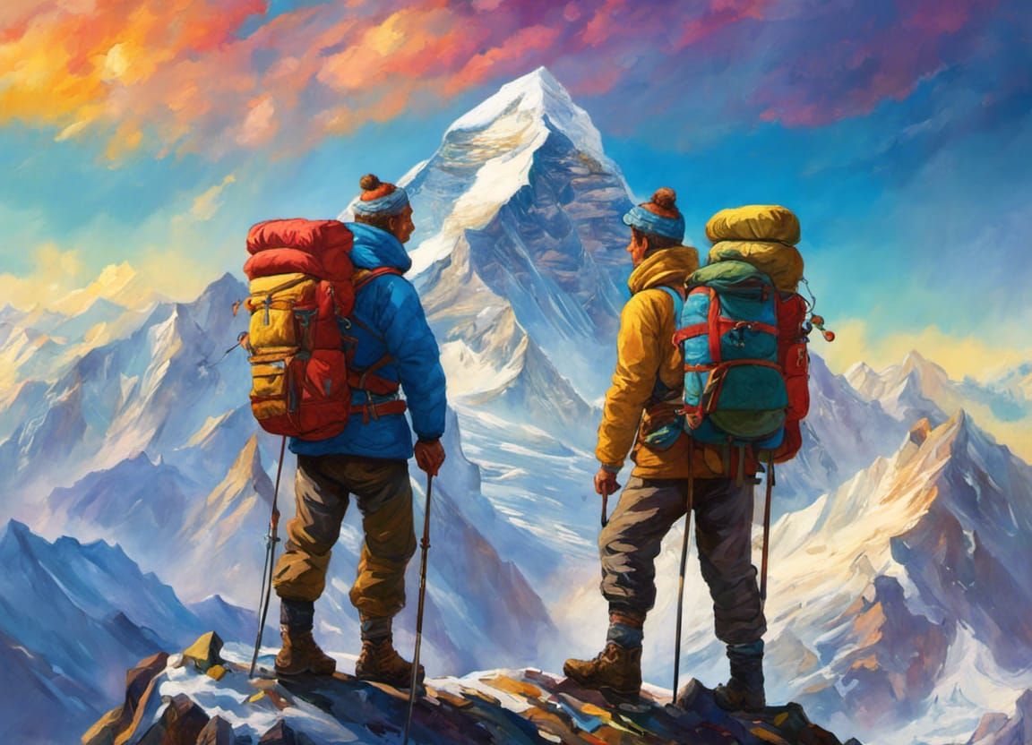 Hillary and Tenzing Triumph on Everest Summit