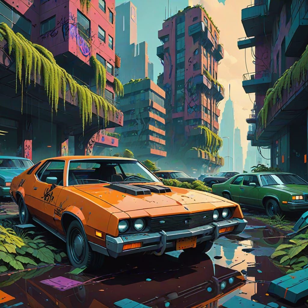 Crumbling Metropolis Reborn by Nature in Hyperrealistic 8K