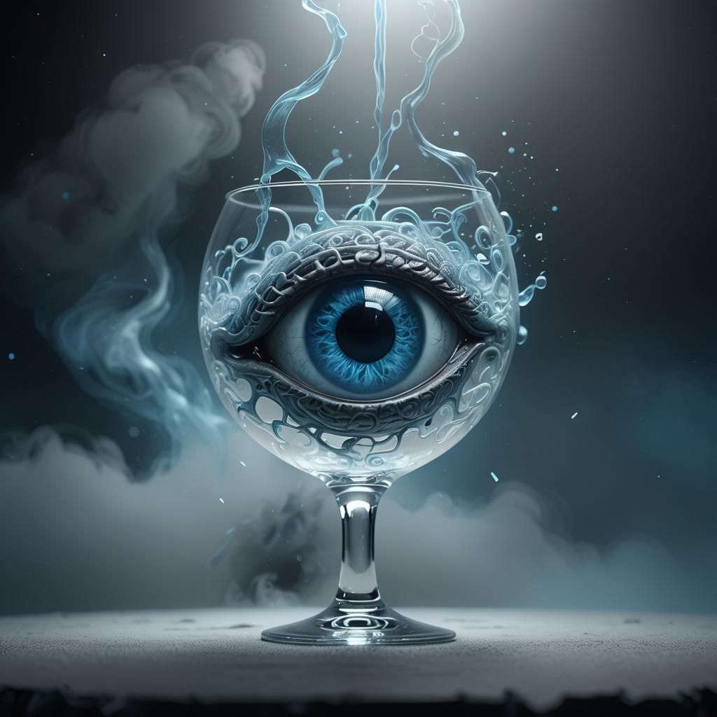 Glass 'A' in Fog: A 3D Sci-Fi Render