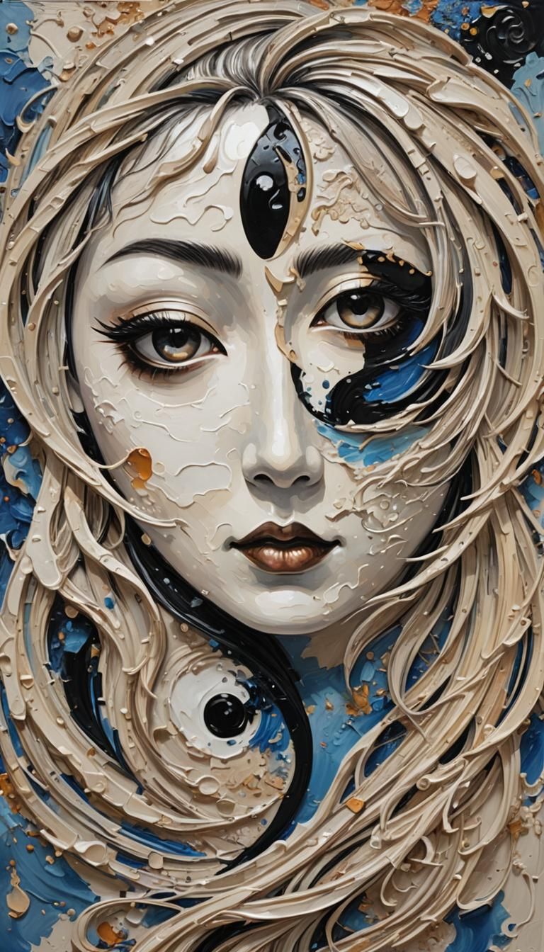 Ukiyo-e Yin & Yang Face