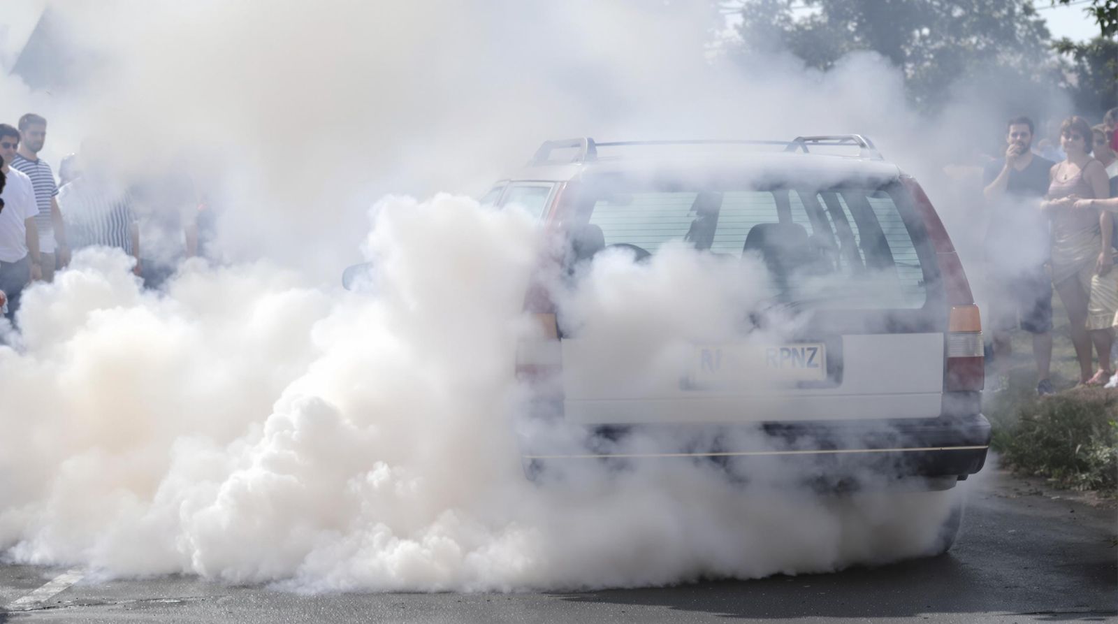 Vintage Volvo Station Wagon in Smoky Chaos
