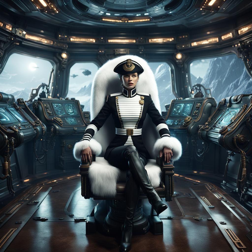 Sci-Fi Female Officer in Ornate Uniform