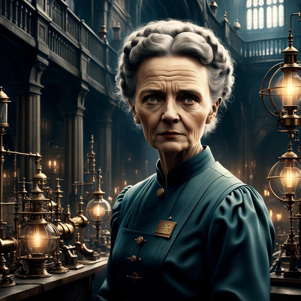 Dramatic Digital Painting of Marie Curie