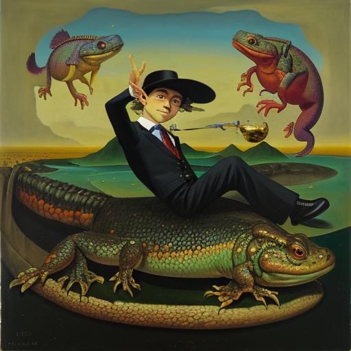 Salamander Boy in Francis Bacon Style