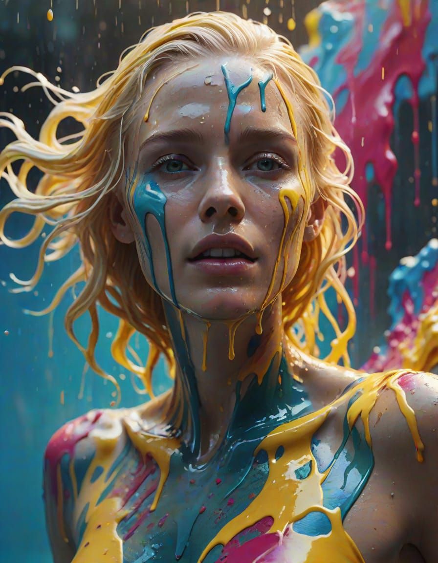 Hyper-Realistic Cinematic Nereid Rises from a Kaleidoscope o...