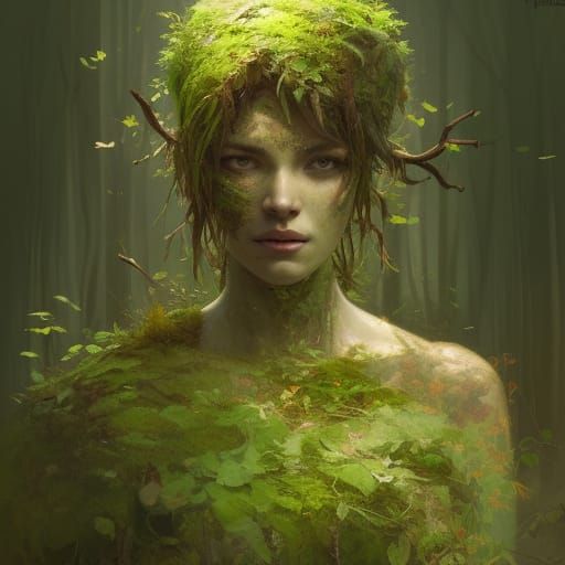 Moss Covered Forest Creature Portrait