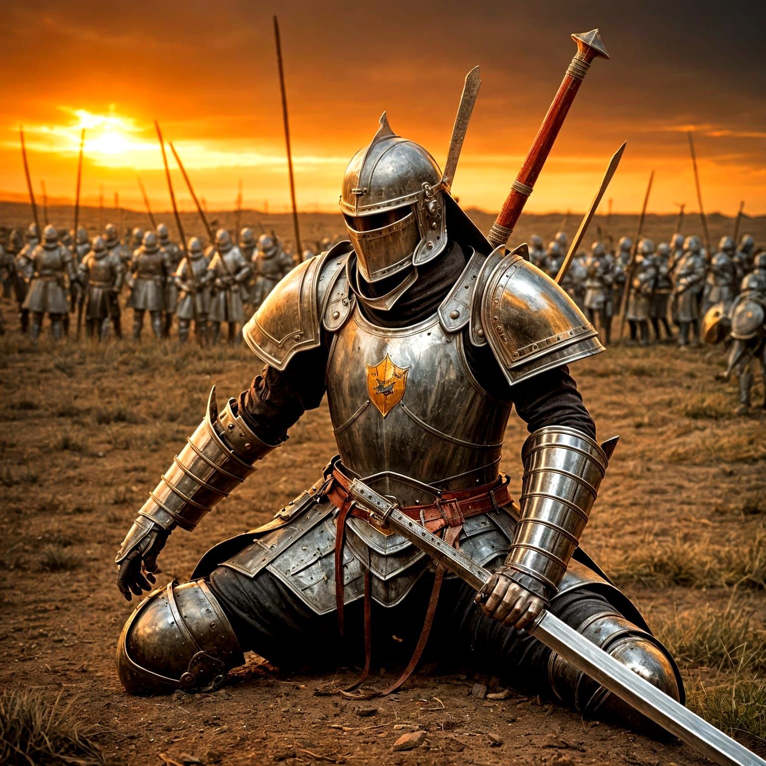 Exhausted Knights After Terrible Battle