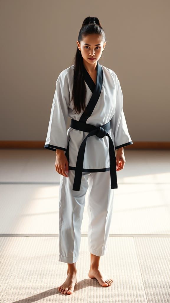 Powerful Taekwondo Practitioner in Elegant Stance