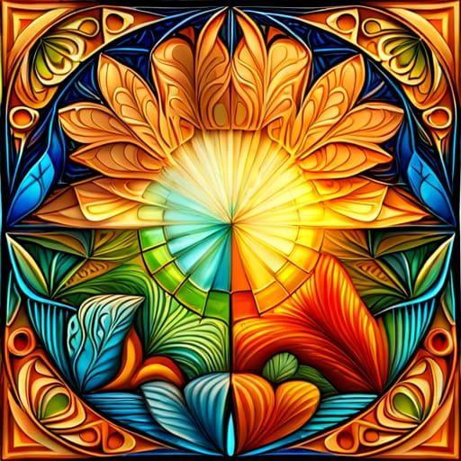 Four Seasons in Art Nouveau Style