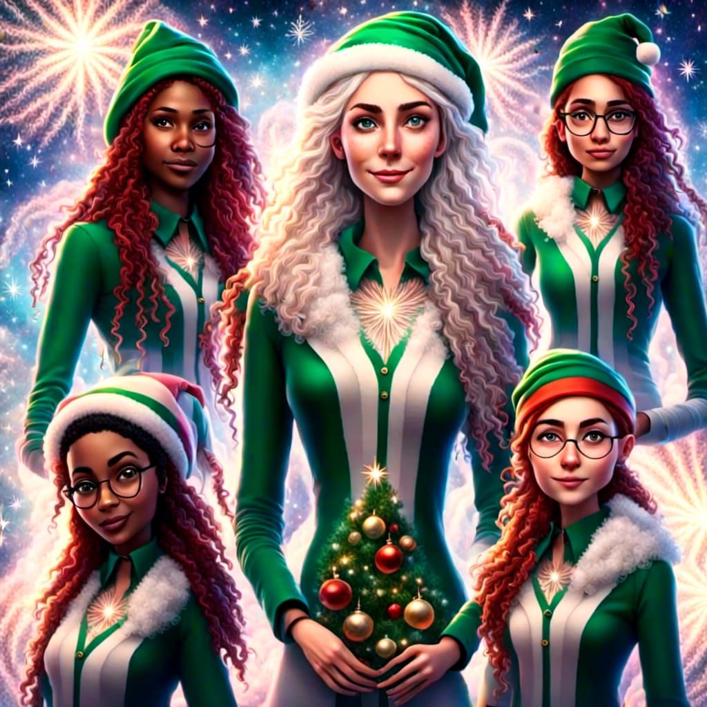 Sims 4 avatars as Christmas Elves