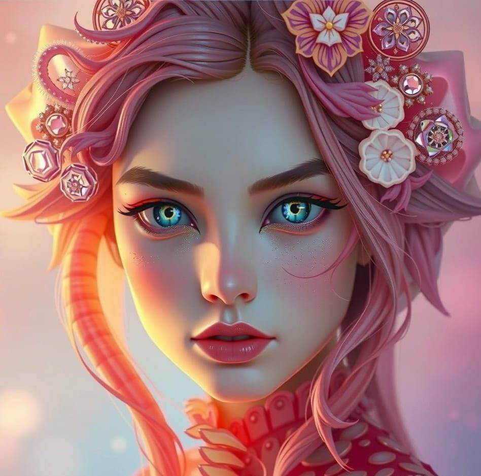 Ethereal Concept Art Portrait with Triadic Colors