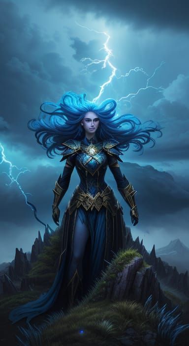 Lightning Goddess in Mythic Fantasy Art